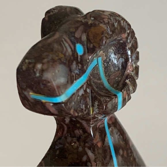 Native American Zuni Hand Carved Heart Line Ram Sheep Fetish Rodney Laiwakete - Picture 11 of 16